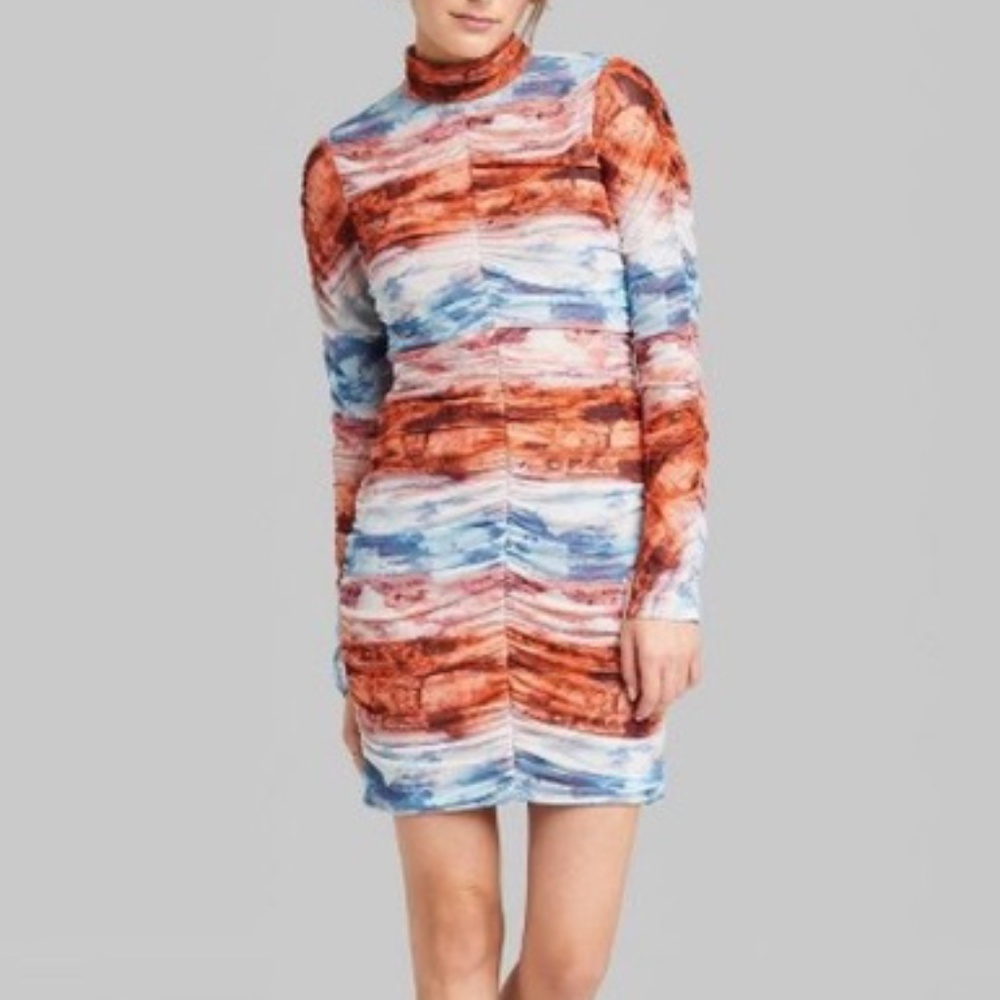 Wild Fable Shirred‎ Bodycon Long Sleeve Dress Sz 3X NWT